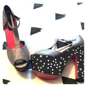 T strap platform shoes